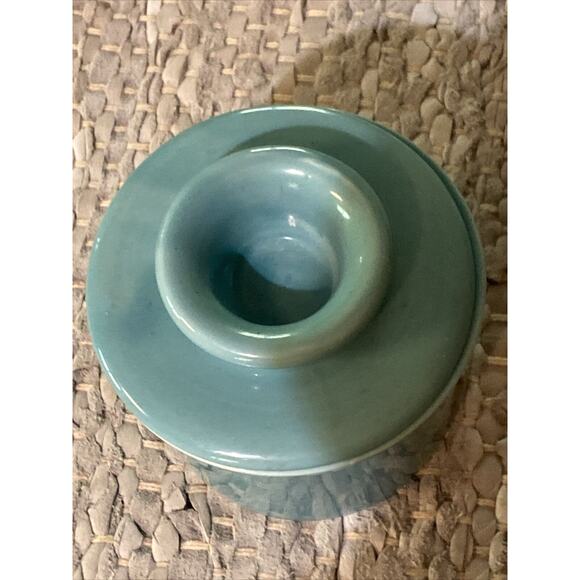 Beurre‎ Butter Dish Crock French Pottery Blue Satin Finish - Picture 3 of 7